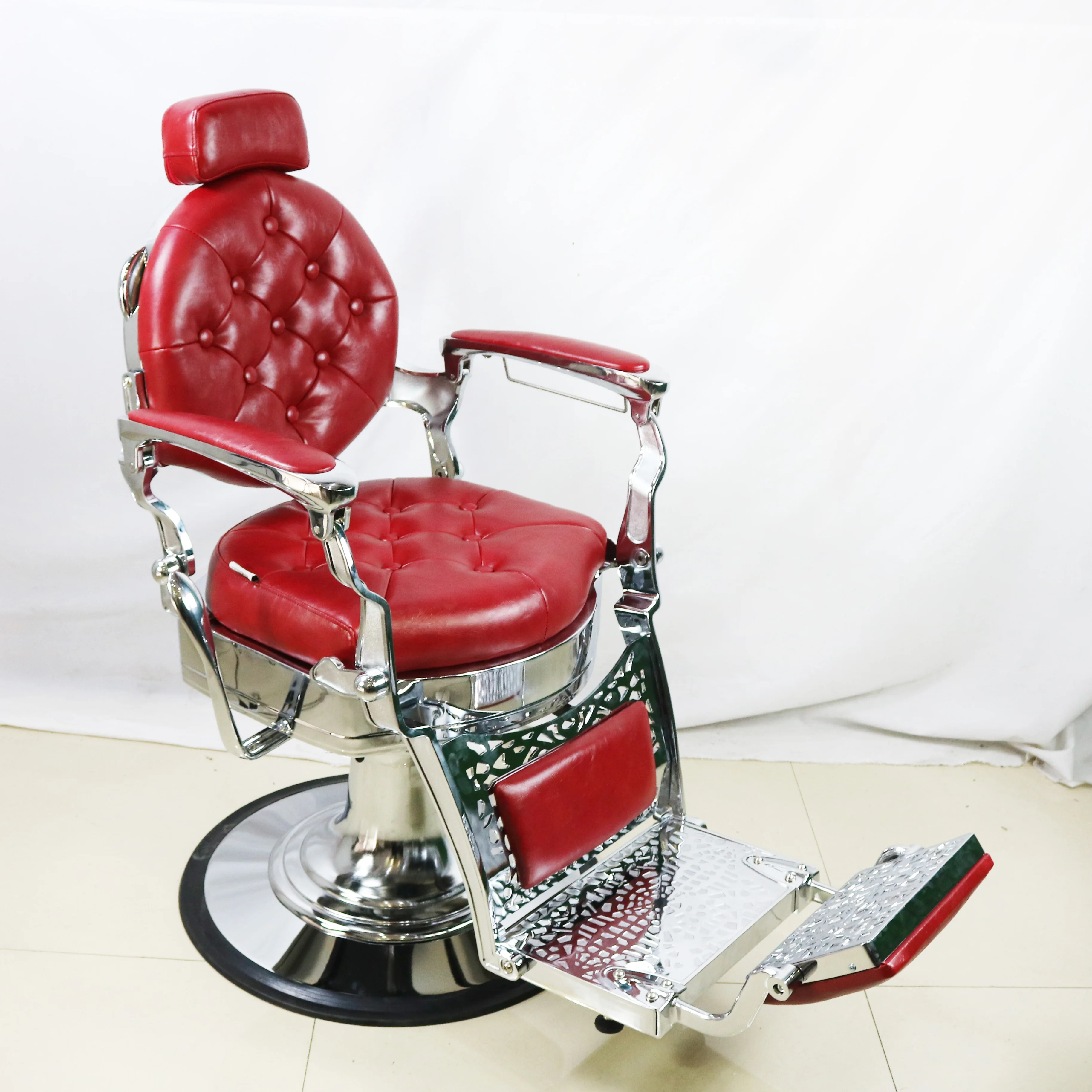 Aluminum alloy red barber shop hair salon reclining barber hair chair