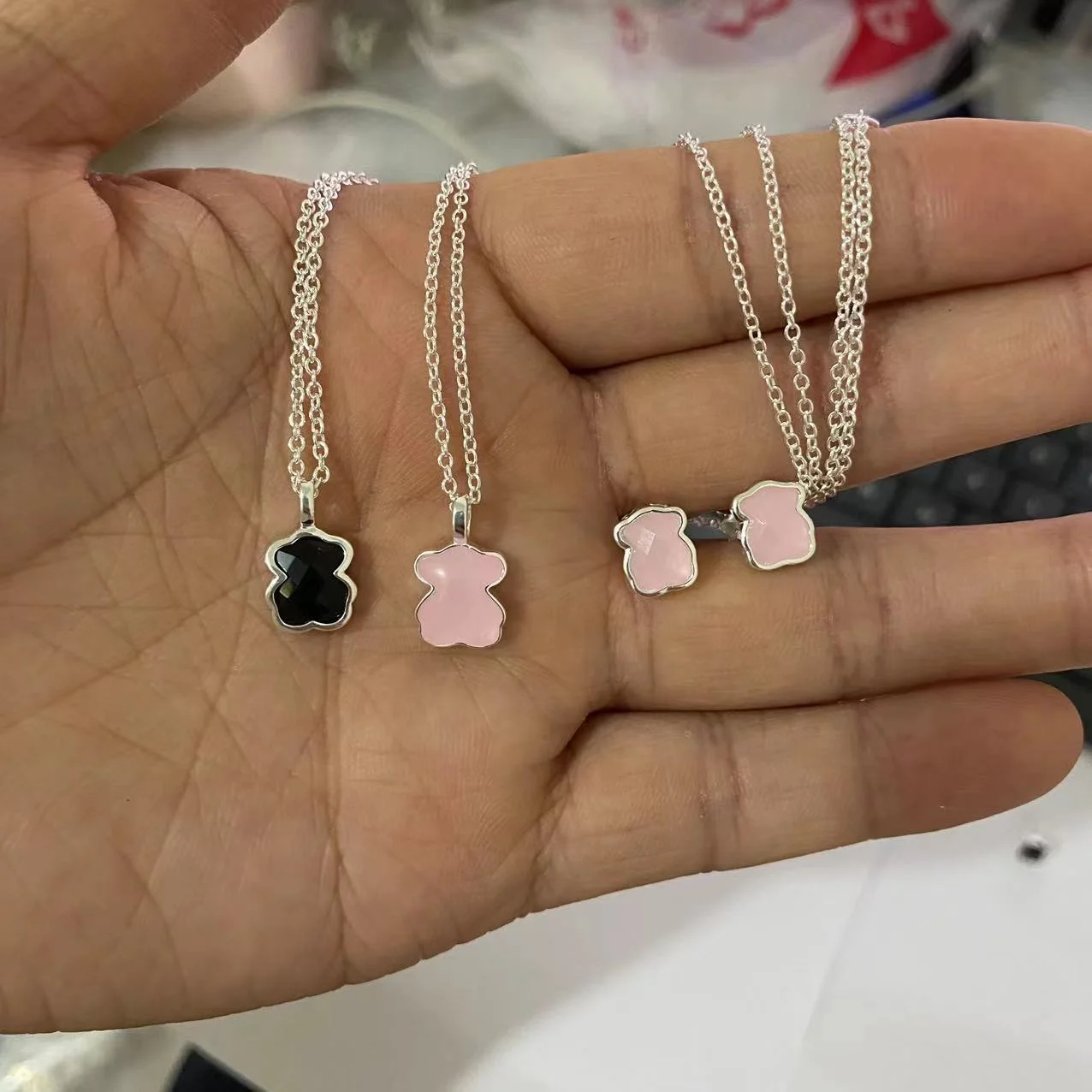 New Arrival hotsell 14k 18k gold plated 925 sterling silver touses bear earring ring jewelry sets for woman