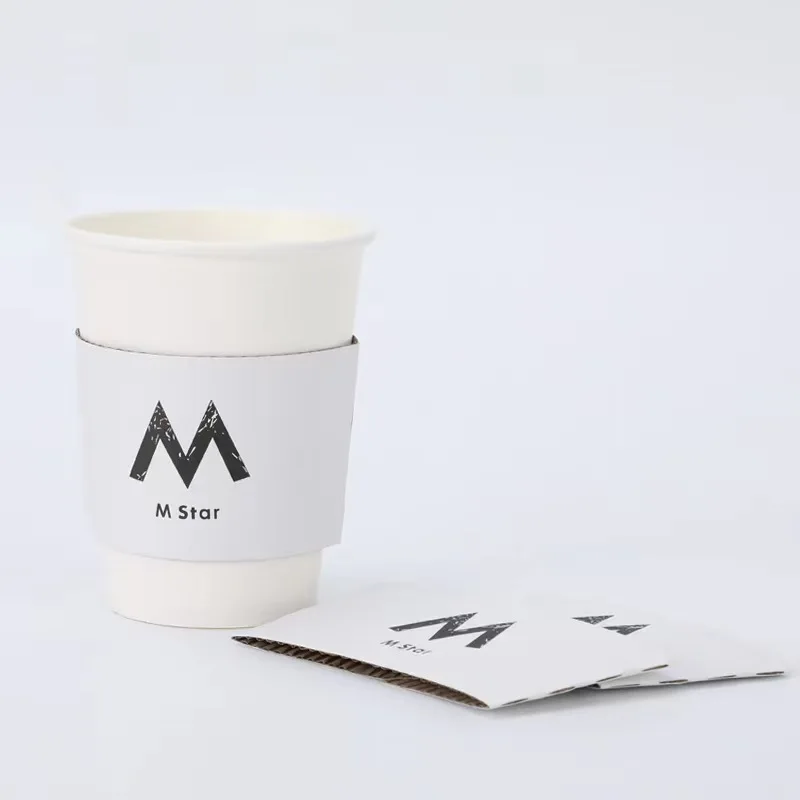 Recycle Paper Coffee Cups 12 Oz 16 oz 20 oz Hot Bubble Tea Cups With Sleeve Lids Manufacturer
