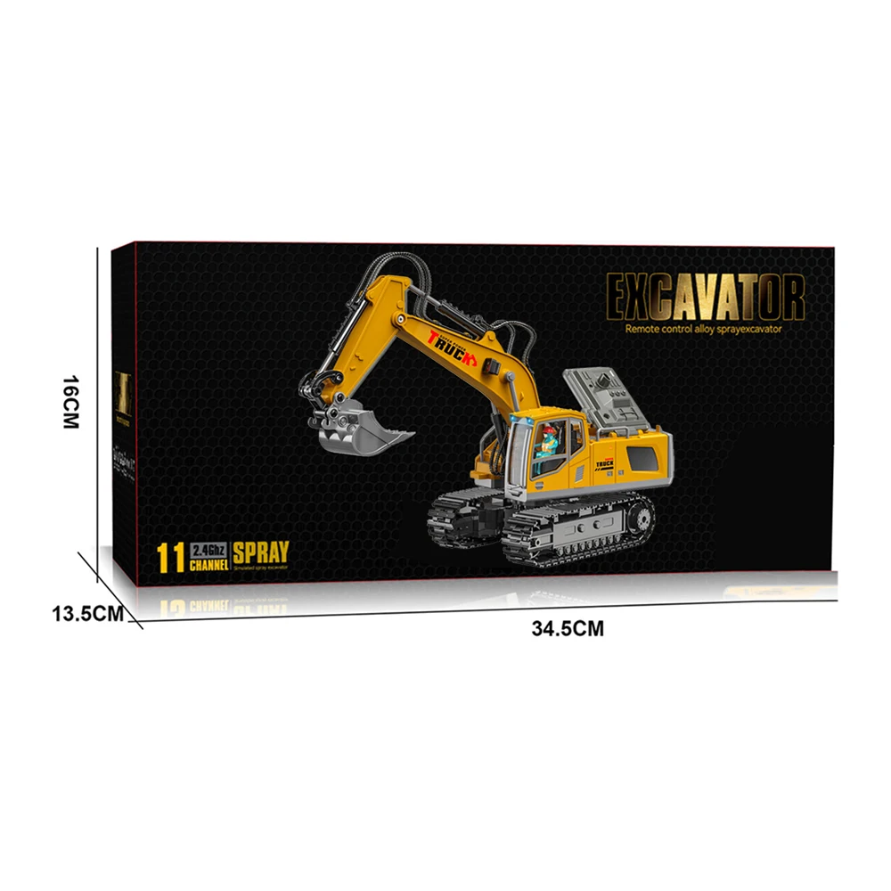 Kids rc car toy 2.4ghz remote control excavator toy shovel metal rc 11 channels remote control tow truck toy