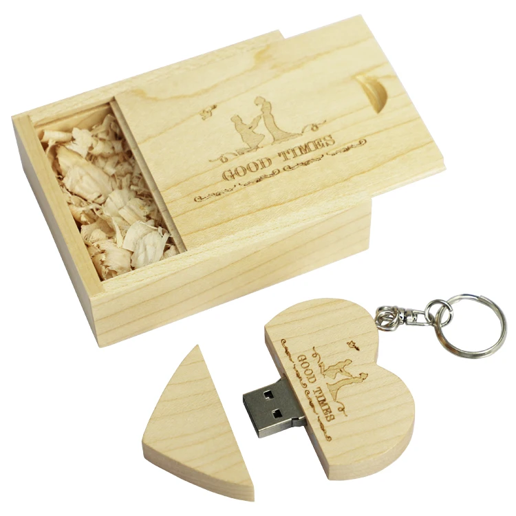Деревянный USB флеш-накопитель в форме сердца карта памяти 8 ГБ 16 32 с индивидуальным