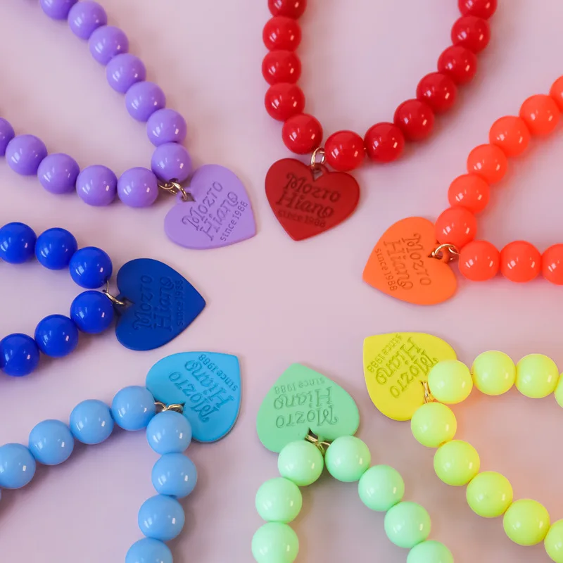 Wholesale Macaron Color Sweet Pearl Necklace Pet Apparel Accessories for Dogs and Cats