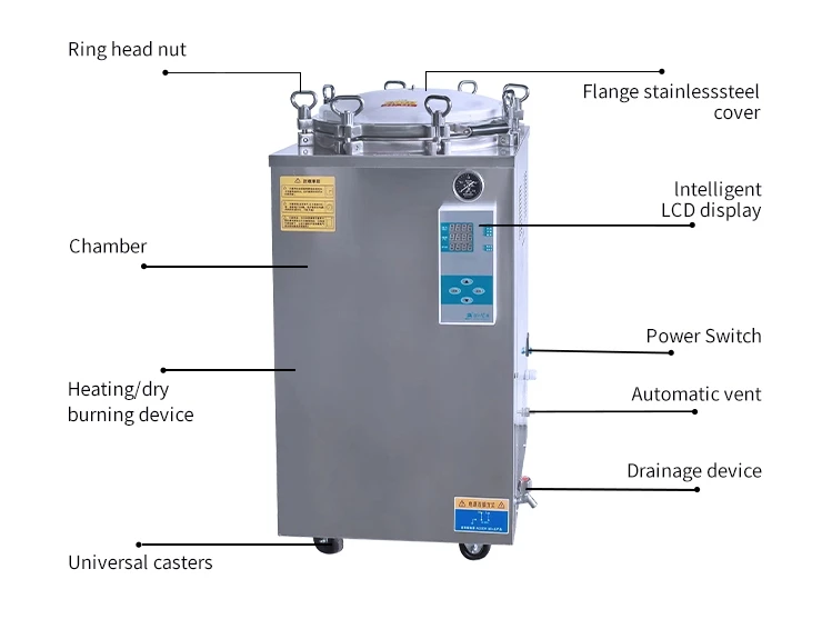 Vertical Autoclave Sterilizer 35L 50L100L for Canned Food Mushroom Retort Machines