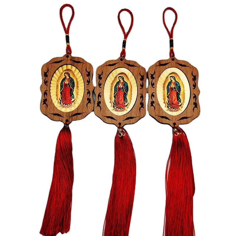 2022 explosions elliptical MDF Orthodox car pendant Jesus Maria religious car pendant