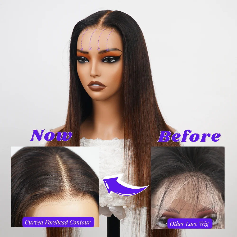 Raw Vietnamese Hair Wear And Go Pre Bleached Knots Straight Color Wigs,7x5 Pre Plucked Hairline Glueless Wigs Human Hair Wig