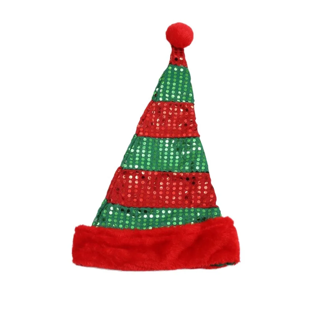Fashion Christmas Santa Hat Sequin Striped Red/green Christmas Costume Party Accessories