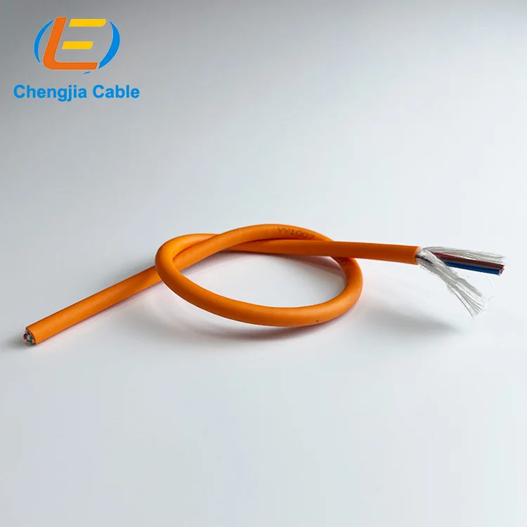 rag Chain Control Cables for Medium Speed CNC Machines HXYY601 4core 0.5mm2 PUR insulation high flexible robot cable power wire