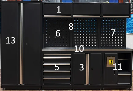 Steel tool boxes and storage cabinets Iron Tool cabinet garage with Metal Workbench Auto Repair workshop combination cabinet