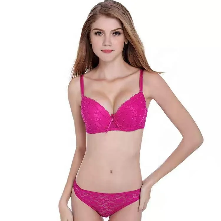 
Wholesale lady sexy Seamless lace Underwear two piece sets women bra Breathable Stretchy Bikini Panty Brief Women Underwear sets 