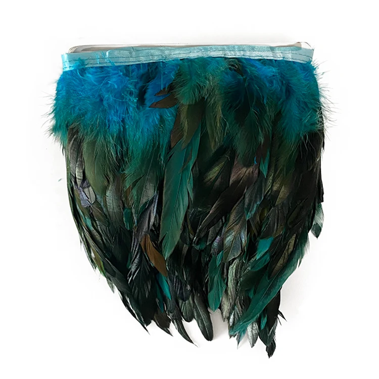 Natural Rooster Feathers Trim Fringe for Crafts Plumas Feather Trim Ribbon Wedding Sewing Accessories Diy Decoration