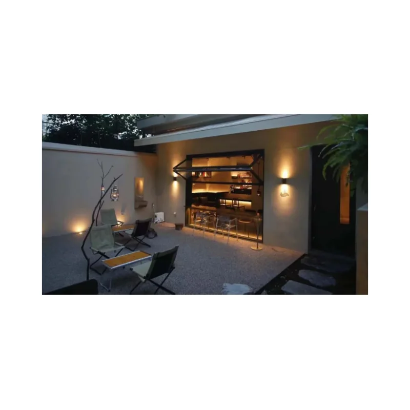 upward bi-fold aluminum glass windows