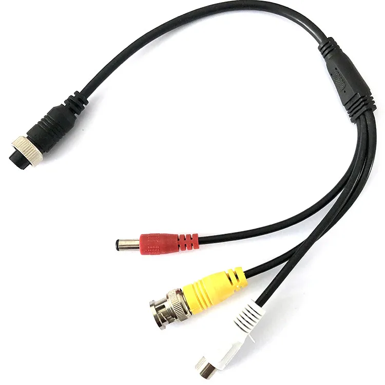 Custom Length 4 Pin Male Plug Aviation Head Cable For Car Audio Video Cctv Camera