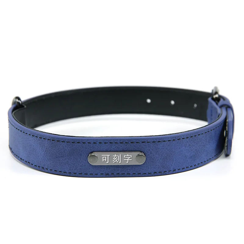Manufacturer wholesale custom logo adjustable leather dog collar