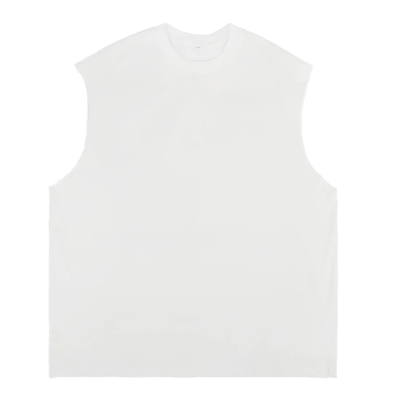 European and American fashion brand high street heavy loose edge pure cotton loose sleeveless neutral retro vest