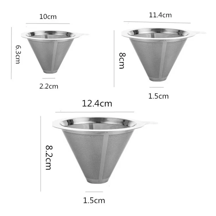 Factory Direct Supply Stainless Steel 304 Material 300 Mesh 600 Mesh Double Layer Coffee Filter with Holder