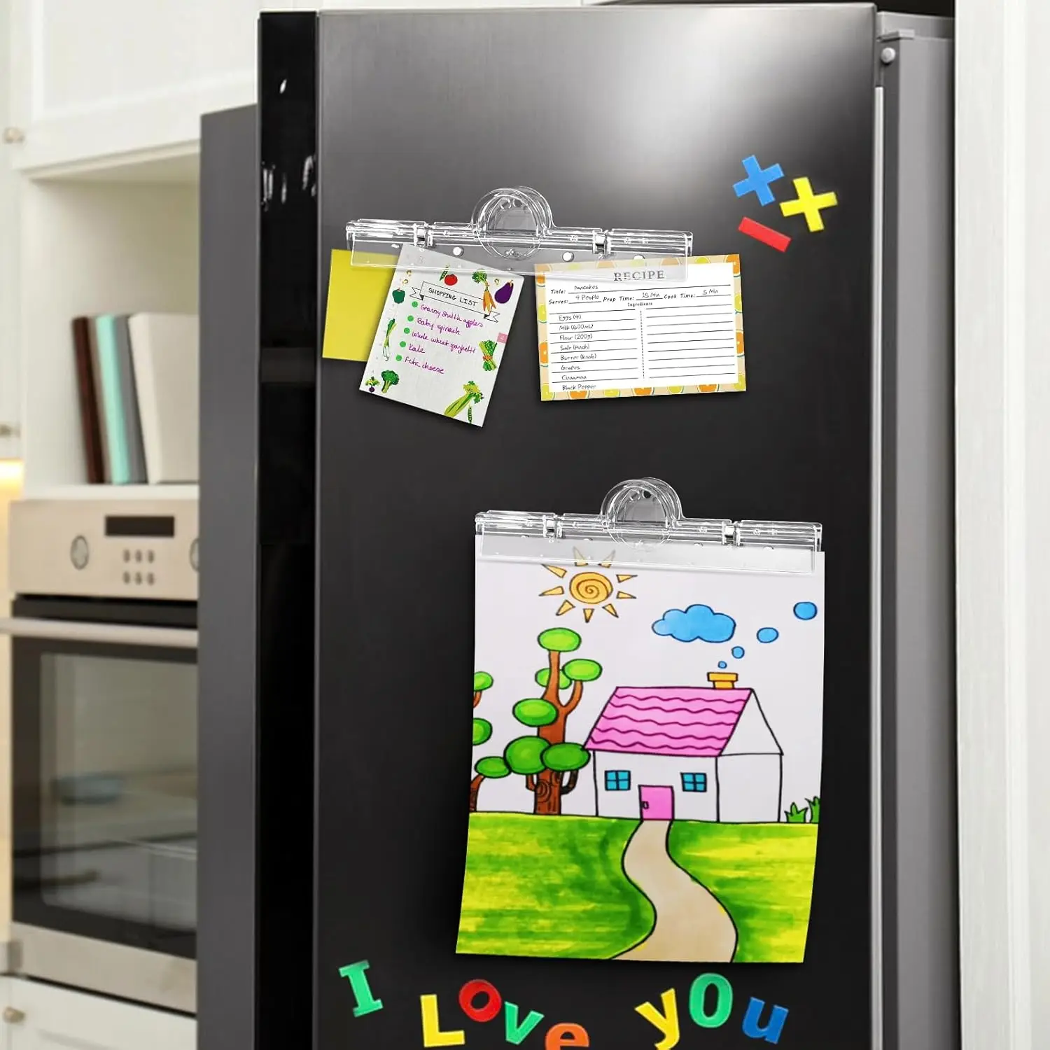 Acrylic Magnetic Clips, Long Magnetic File Clip for Fridge and Board