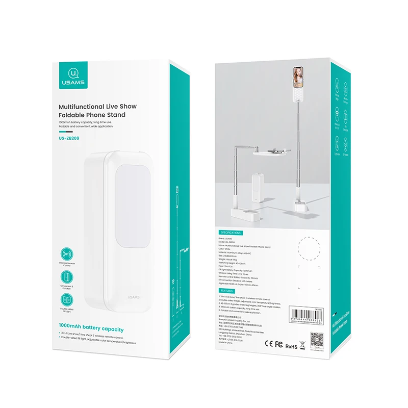 USAMS ZB209  Universal Mobile Phone Holder Desk Eye Protection Stand Lamp For Samsung Cell Phone
