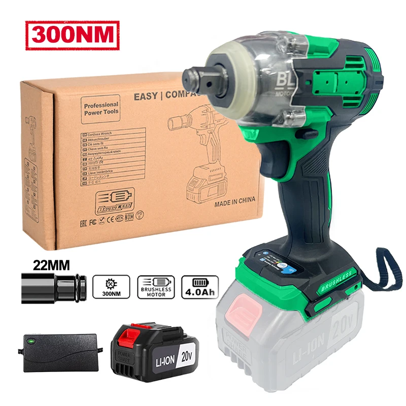 high torque heavy duty cordless impact wrench with One 4.0Ah battery