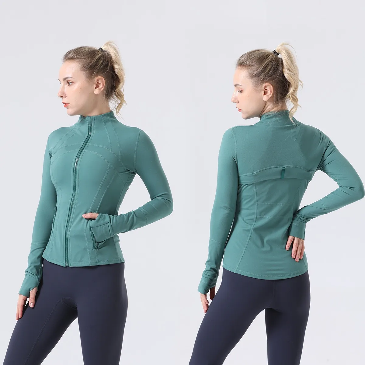 Outdoor Workout Fitness Yoga Top Long Sleeve Zipper Running Coat DOPA Color Workout Yoga Jackets Women