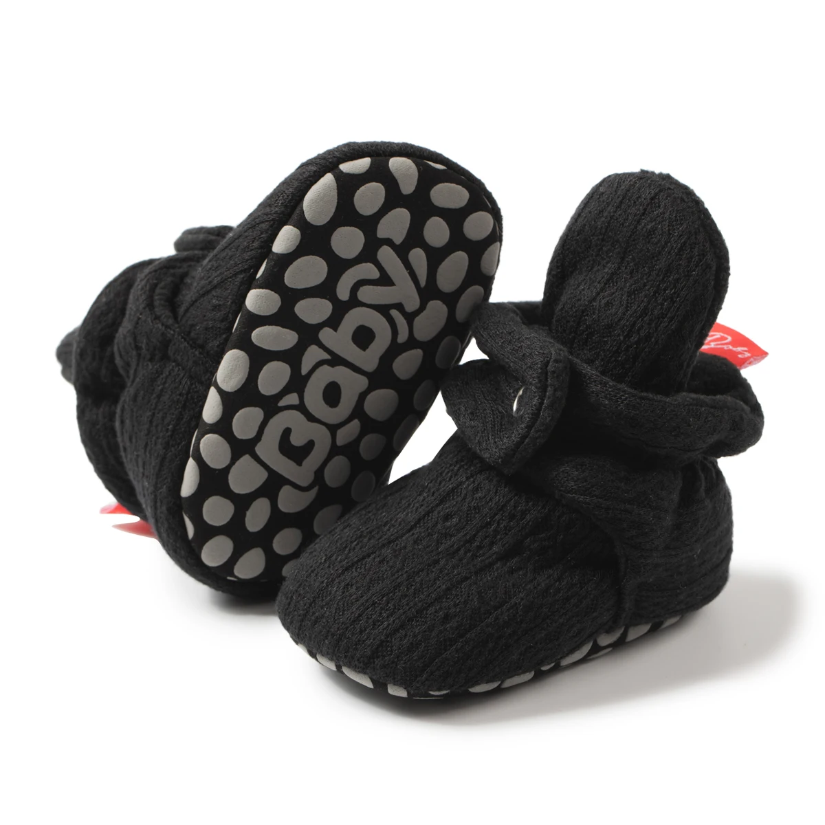 Low Moq Customize Logo Indoor Winter Baby Foot Sock Boots Buttons Knitting Cotton Infant Crib Shoes Knit Baby Booties