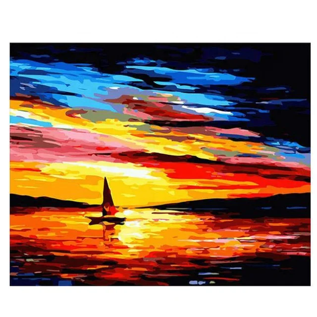 Romantic Canvas Painting Landscape Walking In Rain Road Palette Knife Oil Paintings