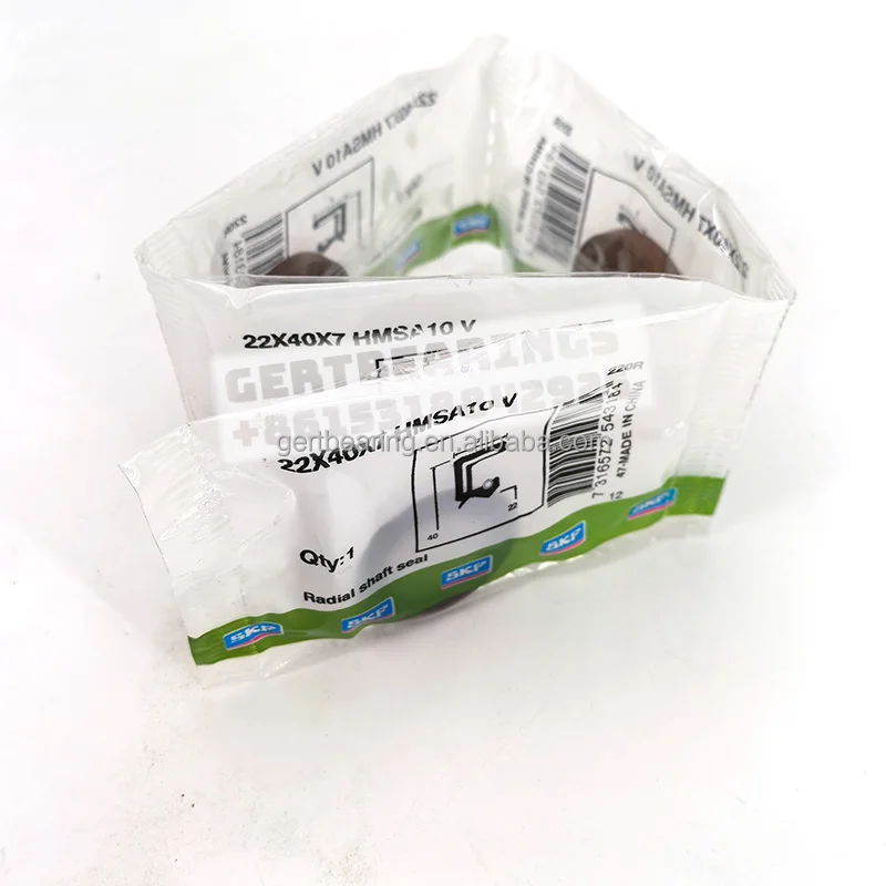 FKM non-contacting auxiliary lip SKF Oil Seal 22x40x7 HMSA10V With Garter Spring Genuine SKF Oil Seal 22x40x7 HMSA10V