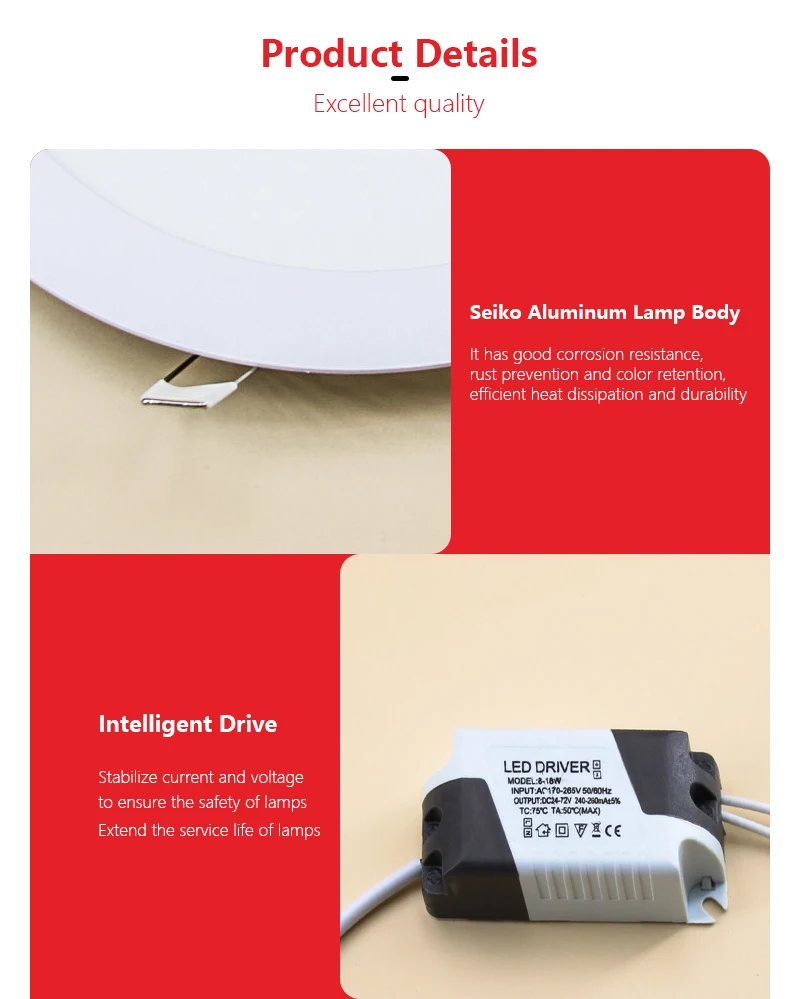 CHZM Ip20 round square 110v 220v  9w 12w 1Residential Two Led Wall Panel Light waterproof strip wall panel light