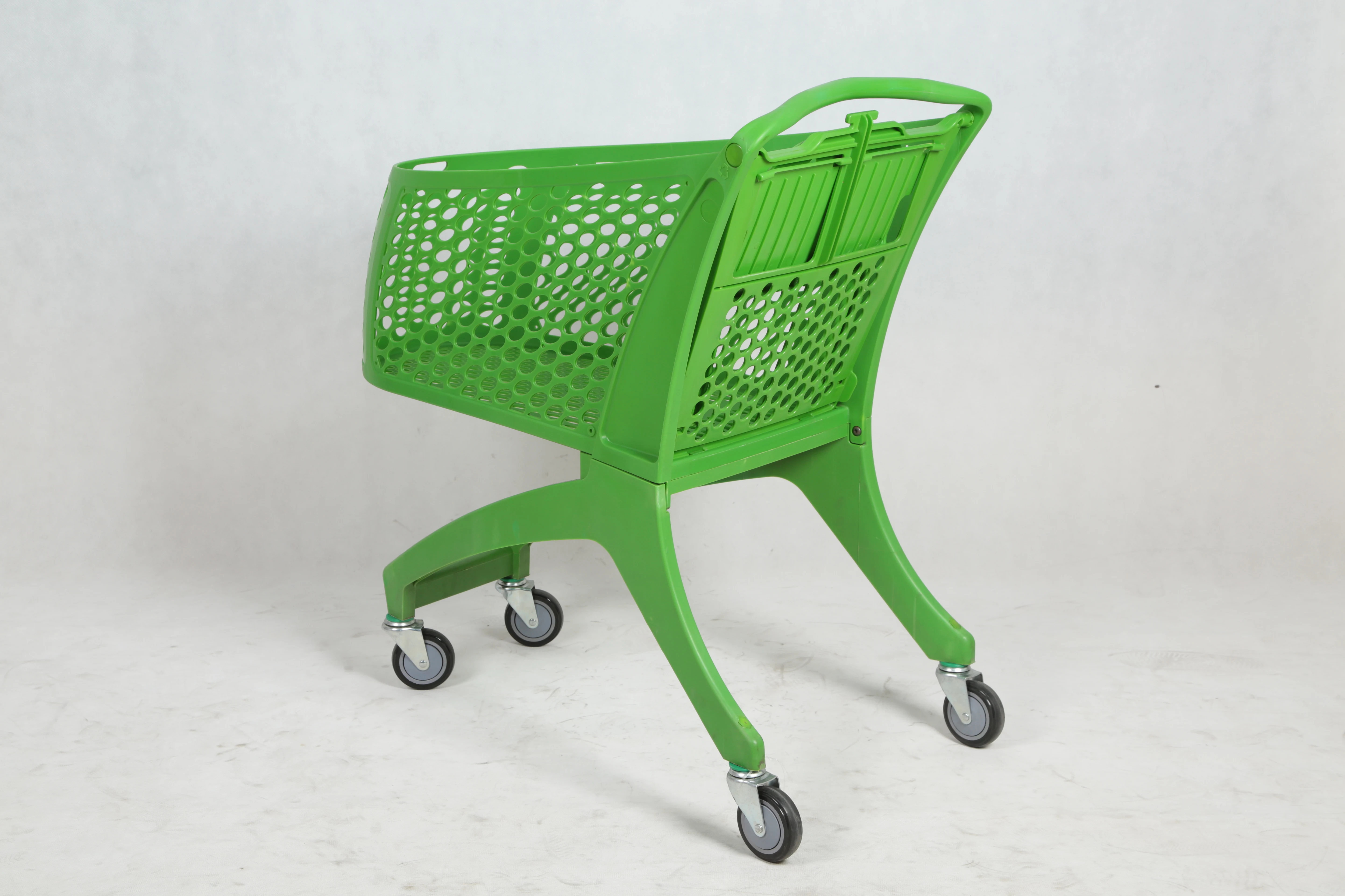 New product hand pushing commercial convenience trolley supermarket shopping cart