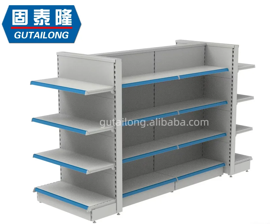 Customized Multi-Layer White Supermarket Shelves Light Duty Metallic Gondola Display Racks Made in China for Store Storage Use