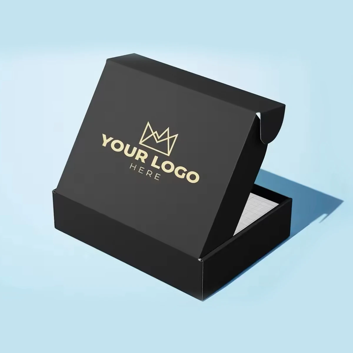 Paper Packaging Box Wholesale Custom Foldable Ecommerce Box Black Corrugated Mailer Shipping Boxes Custom Logo