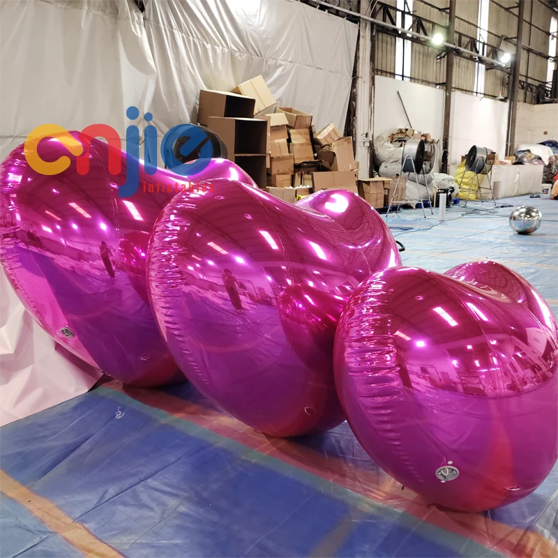 PVC Inflatable Wedding Party Love Decoration Heart shaped mirror ball hanging from ceiling