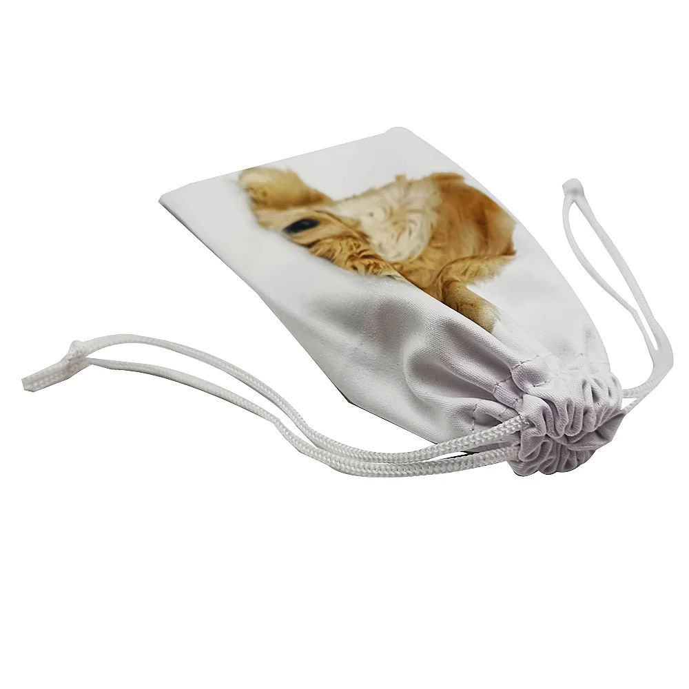 Custom Logo Printed Microfiber Sunglasses Drawstring Pouch Glasses Cloth Pouch Microfiber