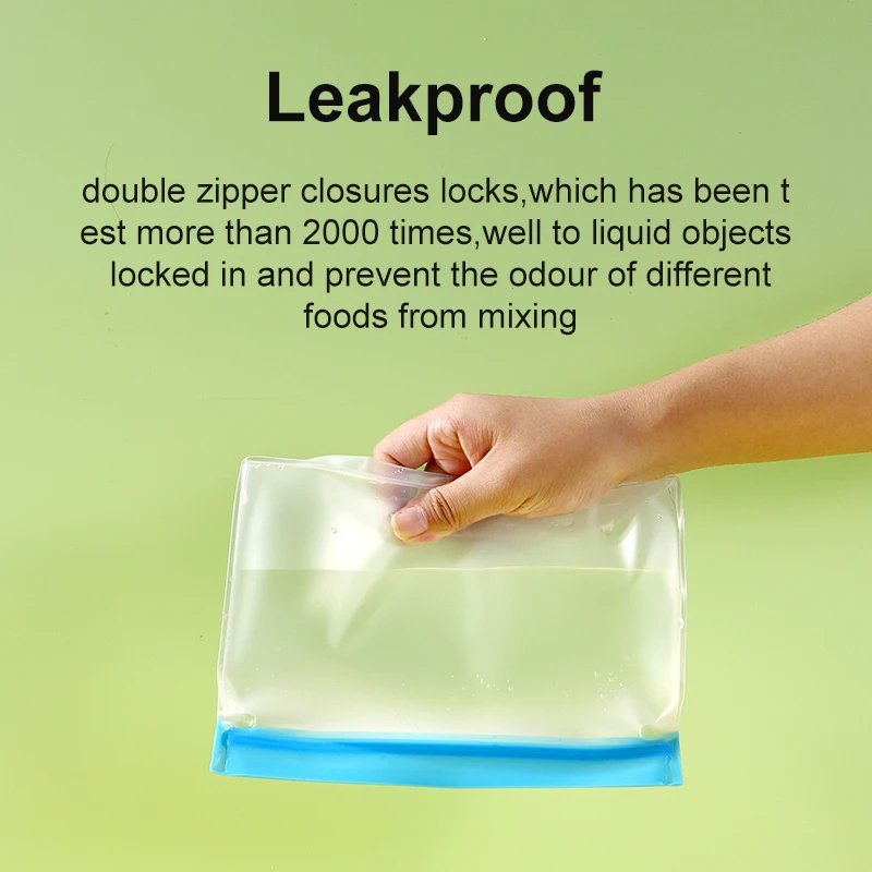 Factory Price BPA Free Ziplock Leakproof Freezer Bag Wholesale Reusable PEVA Food Storage Bag for Kitchen