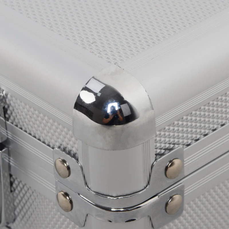 Engineered case silver  laminate aluminum  carrying  instrument display case
