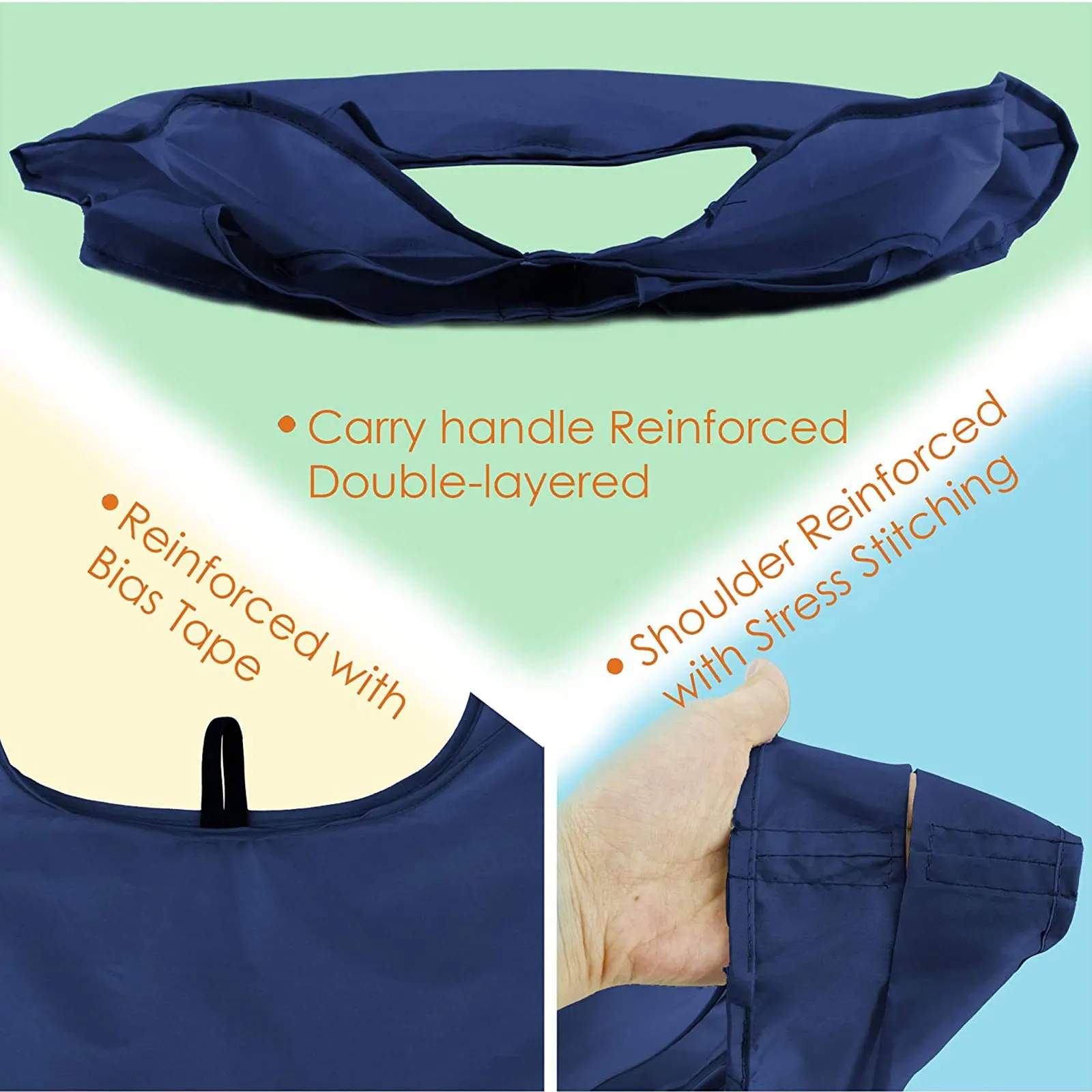 Hot Sale  Custom Reusable Grocery Bags Multi-color  Tote Bag Foldable Shopping Storage Over Arm Bag
