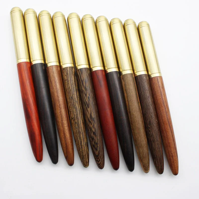 2021 Hot Rosewood Promotional Wooden Roller Tip Custom Metal Copper Wood Barrel Pen custom Brand logo With Brass pen cap