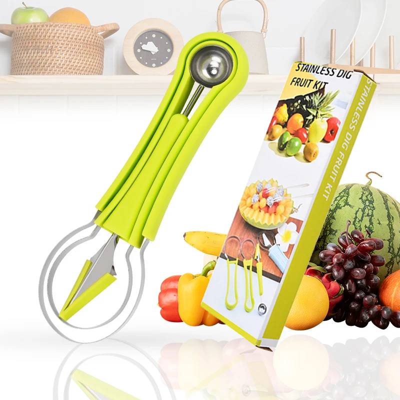 Набор ножей для резки фруктов из нержавеющей стали, 4 в 1