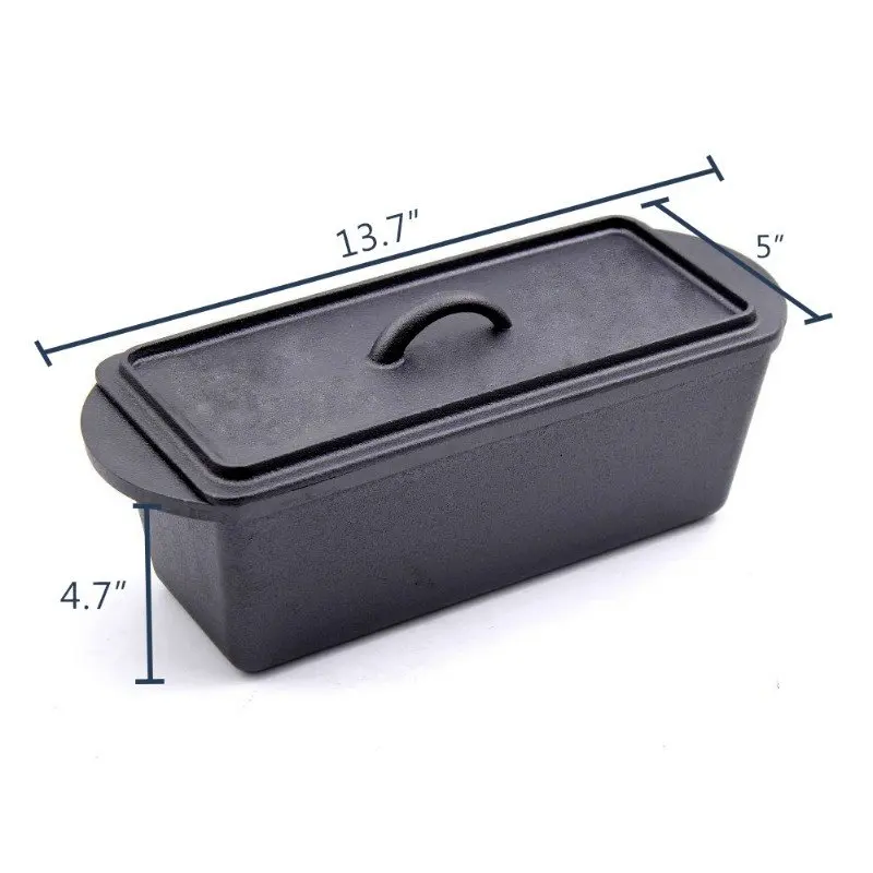 Hot selling cast iron camping cook pre-seasoning physical non-stick bread baking pan bread mold pot