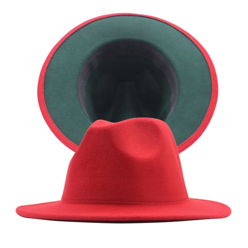 
New Amazon Fashion Double-sided Flat brim Jazz Hat Unisex Polyester Fedora Hat 