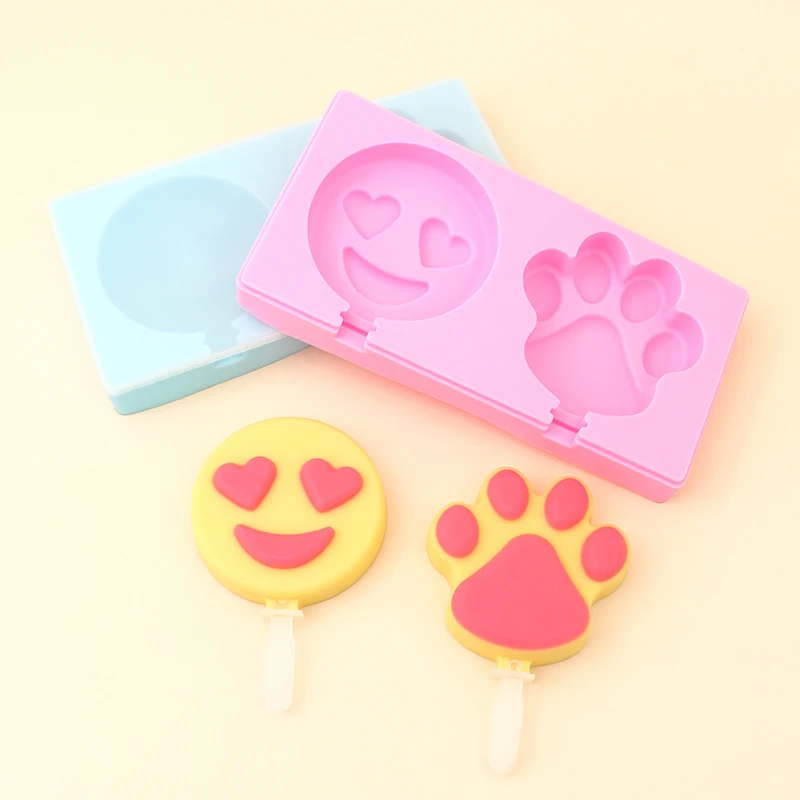 Smiley Cat Claw Spot Cheese Stick Mold BPA-Free Food Grade Silicone Creative DIY Ice Cream Cover for Cake Household Use