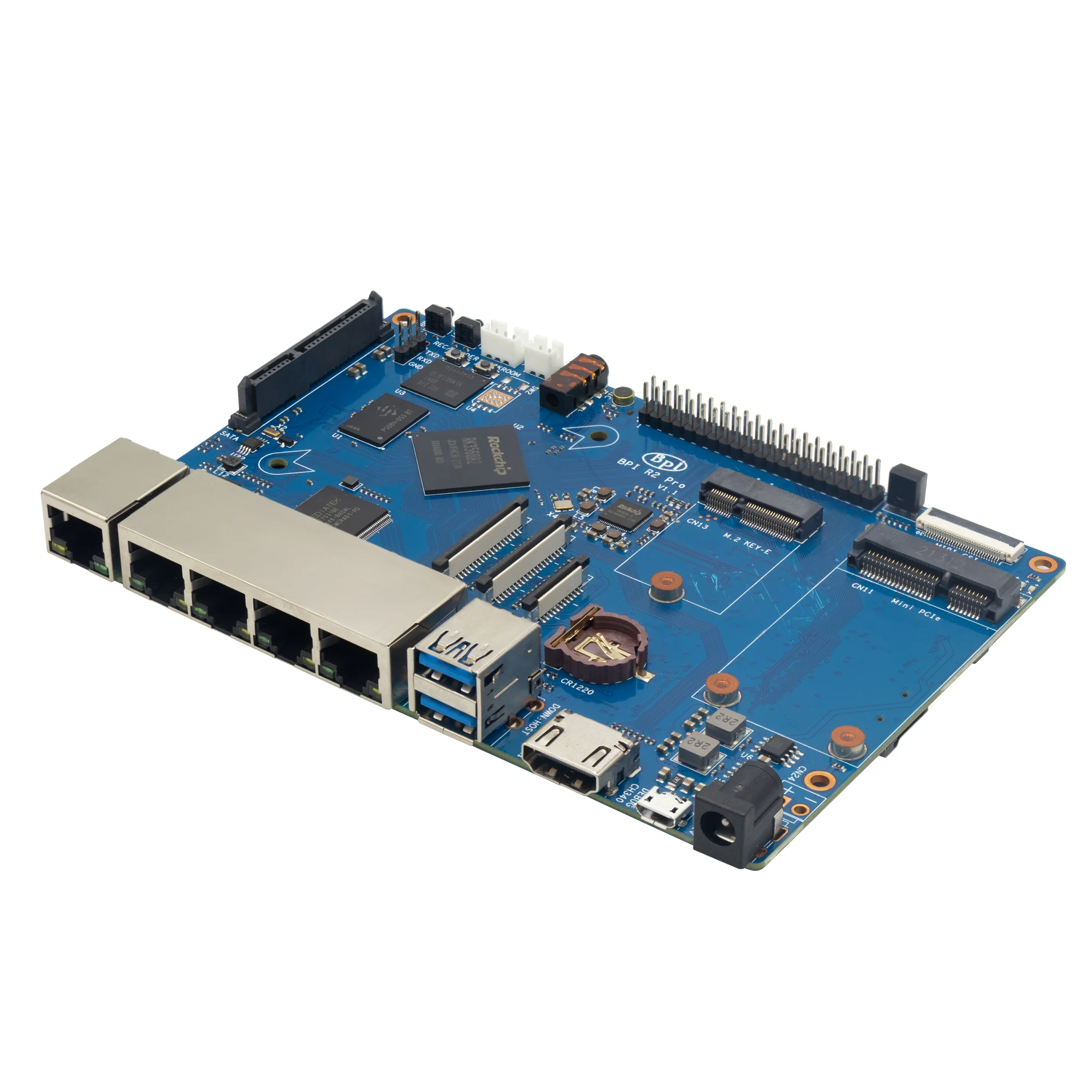 Smart Gateway Router Banana Pi BPI R2 Pro audio control main board with 2G LPDDR4 SDRAM