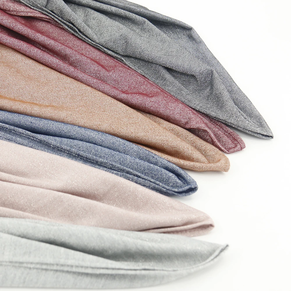 Wholesale  Newest Jersey Plan Scarfs Hijabs Muslim Women Stretchy Cotton Scarf With Stones