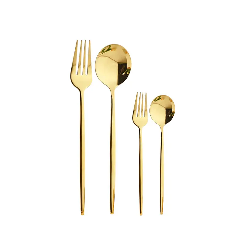 Bulk Gold Plated Stainless Steel Cutlery Set, Kitchen Fork Spoon Knife Cutlery