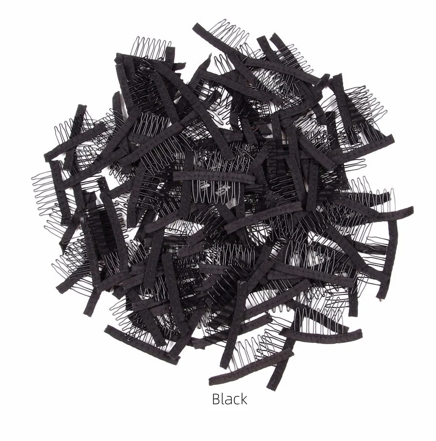 Wholesale wig accessories in 4 colors to choose from, hair wig cap comb clips for your wig cap