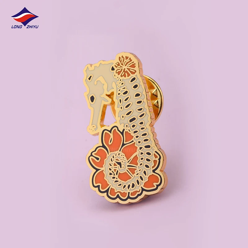 Longzhiyu anime hat brooch pin manufacturer custom cute color animal pins metal enamel personalized logo lapel pin