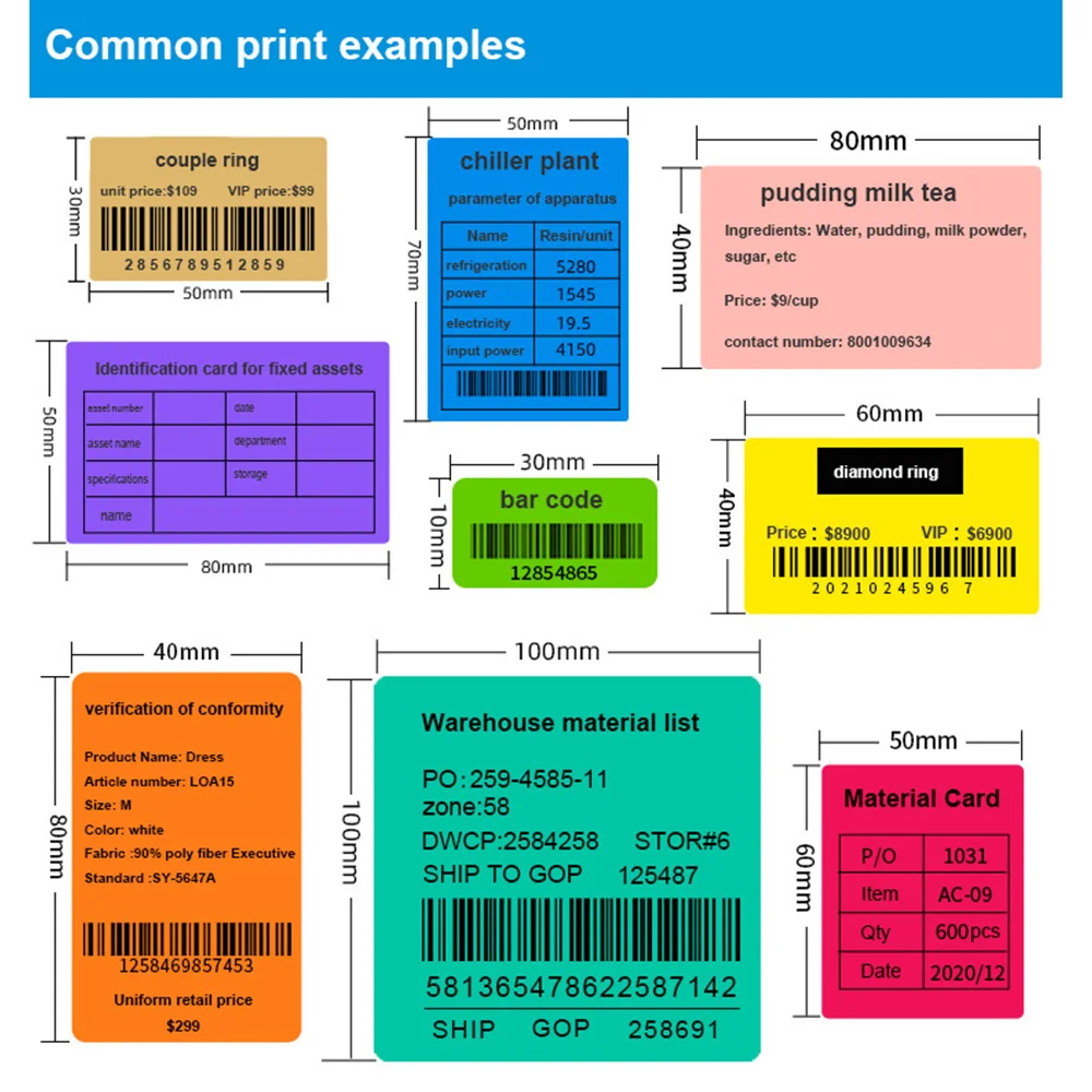 ODM&OEM Customized Any Color Waterproof  Thermal barcode printer sticker Paper label roll