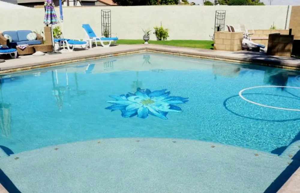 mural flower glass mosaic tiles for swimming pool