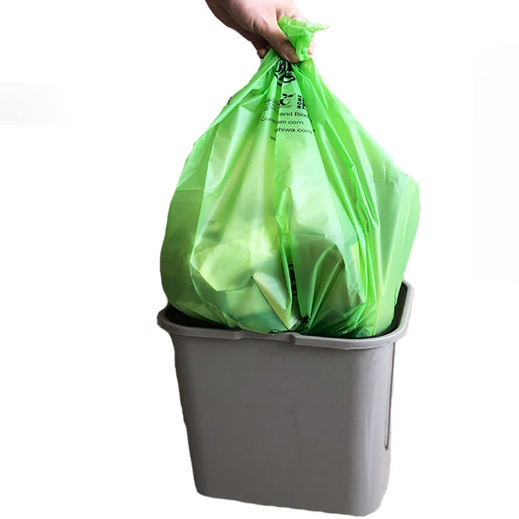 Hot Sale R100% Biodegradable Corn Starch Flat Bags Manufactured PBAT with Heat Seal and Hot Stamping Used for Trash
