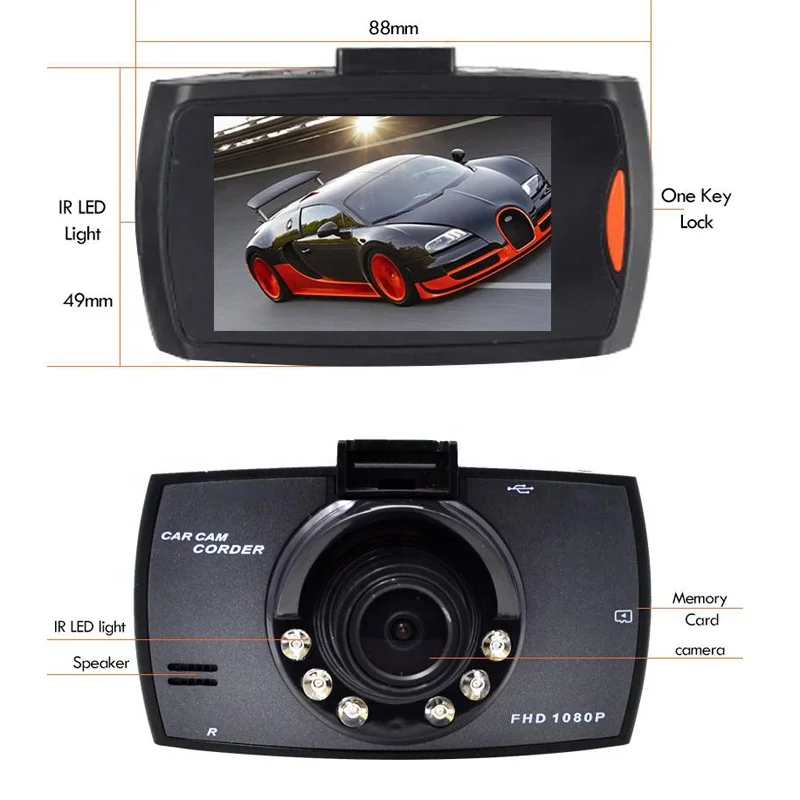 Full HD 1080P Car DVR 2.7 Inch IPS Screen Car Camera Dual Lens Dash Cam Video Recorder G-sensor Registrator Rearview Camera
