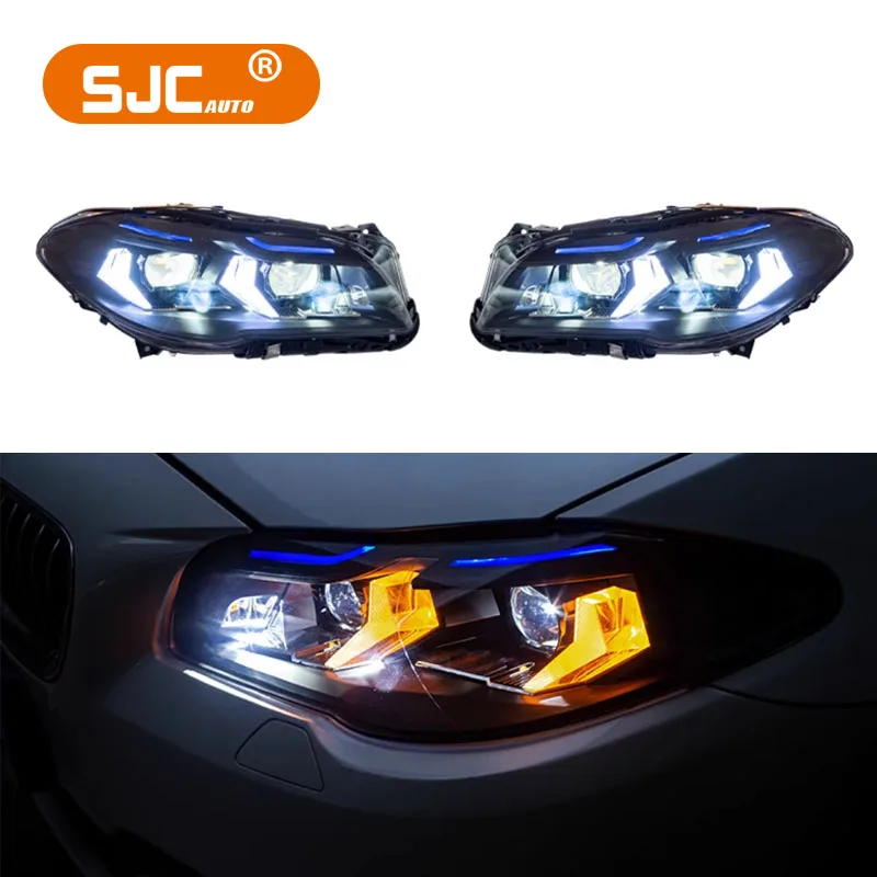 Автомобильные аксессуары для автомобиля SJC фары BMW 5 серии F10 F18 2011-2017 светодиодные Новые модифицированные лазерные огни освещения